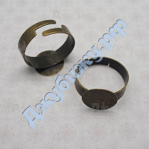 Основа для кольца с площадкой бронза, 18*12 мм