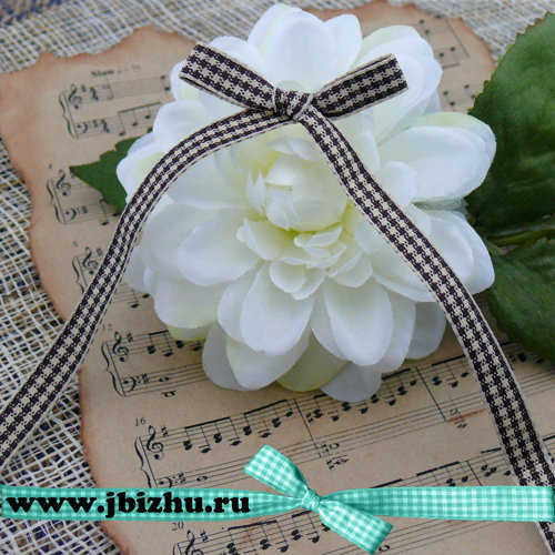 Лента в клетку коричневая (1 м), 7 мм