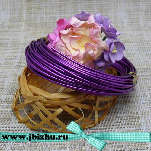 Алюминиевая проволока толстая 2 мм, 6 м, фиолетовая
