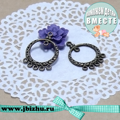 Коннектор для сережек бронза