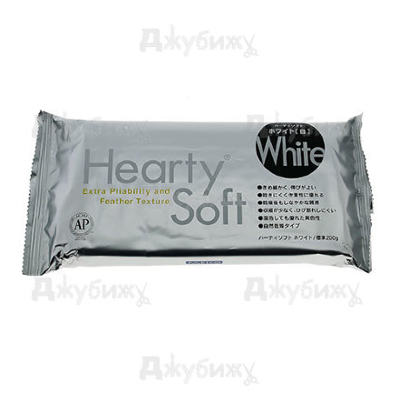 Самоотвердевающая глина Hearty Soft white белая, 200 гр