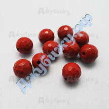 Бусины из натурального камня Красная яшма гранёная, 8 мм (10 шт)