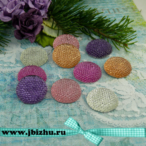 Кабошон плоский, микс, 24*24*6 мм (10 шт)