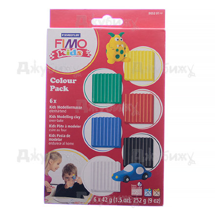 FIMO kids комплект материалов Базовый, состоящий из 6-ти блоков по 42 гр