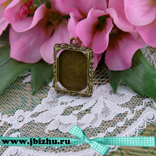 Рамка для кабошона бронза, 19*22 мм