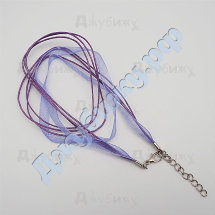Шнурок на шею светло-фиолетовый, 43 см