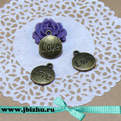 Подвеска "Love" бронза