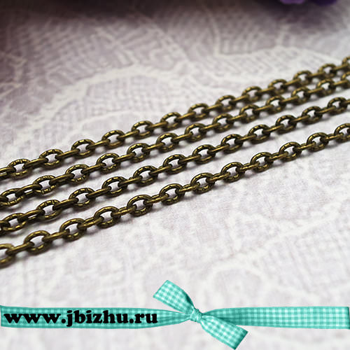 Цепочка бронза, 3*2 мм  (1 м)