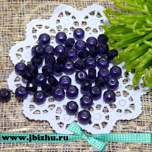 Стеклянная бусина граненая бордовая (50 шт)