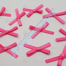 Бантики из атласной ленты розовые, 30*20 мм (10 шт)
