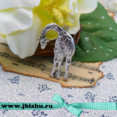 Подвеска "Жираф" серебро, 43*30 мм