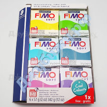 Fimo Soft комплект полимерной глины &quot;Холодные цвета 2018&quot; (6 блоков по 57 г)