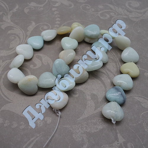 Бусины из натурального камня Амазонит на нитке мятные, 14*14*7 мм (28 шт)