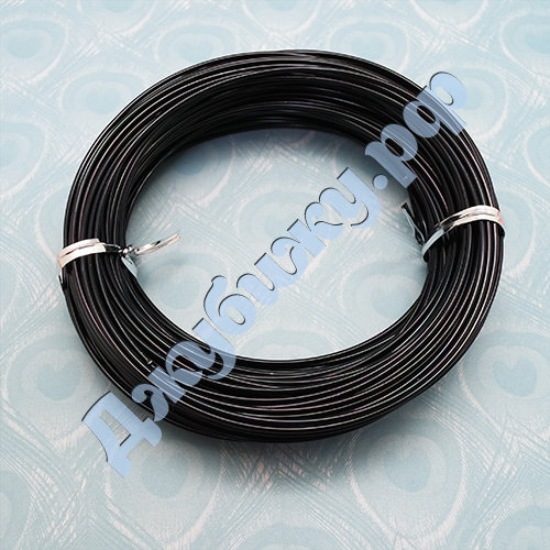 Алюминиевая проволока каркасная 2 мм, 24 м, чёрная